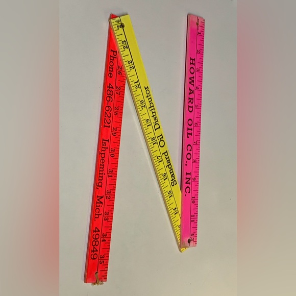 1950s Vintage Howard Oil Co Inc Ishpeming Michigan 36” Folding Ruler - Picture 5 of 9